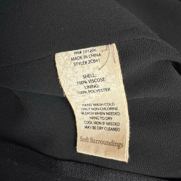 Soft Surroundings Black Satin Tie Front Jacket Cardigan Vertical Stripes Small - Picture 5 of 6